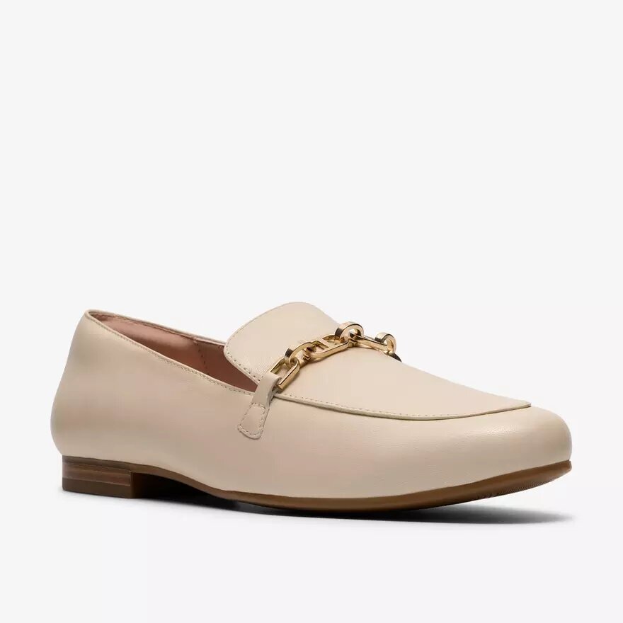 Damen-Loafer „Tamna Iris“ aus weißem Leder Damen-Loafer „Tamna Iris“ aus weißem Leder