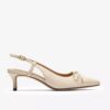 Damen-Pumps „Zarey Bow“ aus cremefarbenem Leder Damen-Pumps „Zarey Bow“ aus cremefarbenem Leder