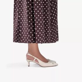 Damen-Pumps „Zarey Bow“ aus cremefarbenem Leder
