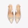 Damen-Pumps „Zarey Bow“ aus cremefarbenem Leder Damen-Pumps „Zarey Bow“ aus cremefarbenem Leder