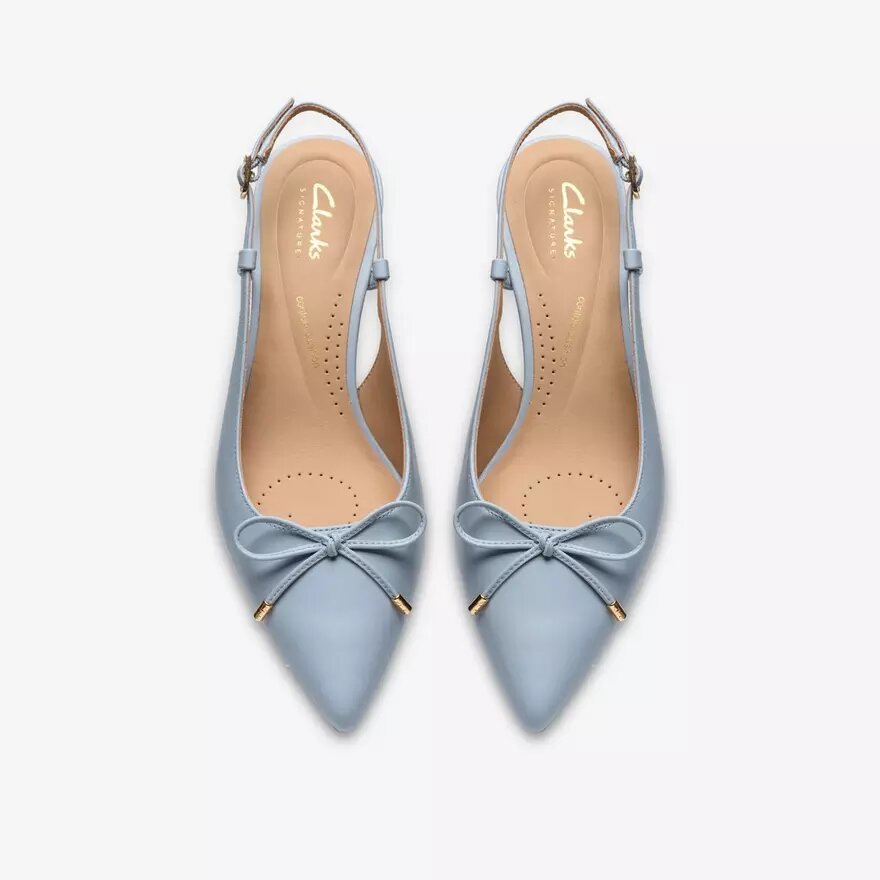Damen-Pumps „Zarey Bow“ aus hellblauem Leder Damen-Pumps „Zarey Bow“ aus hellblauem Leder