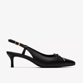 Damen-Pumps „Zarey Bow“ aus schwarzem Leder