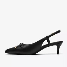 Damen-Pumps „Zarey Bow“ aus schwarzem Leder