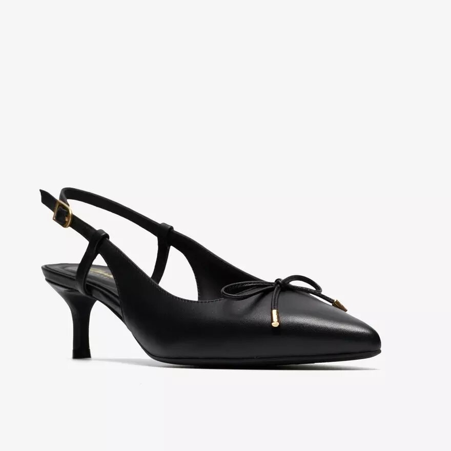 Damen-Pumps „Zarey Bow“ aus schwarzem Leder Damen-Pumps „Zarey Bow“ aus schwarzem Leder