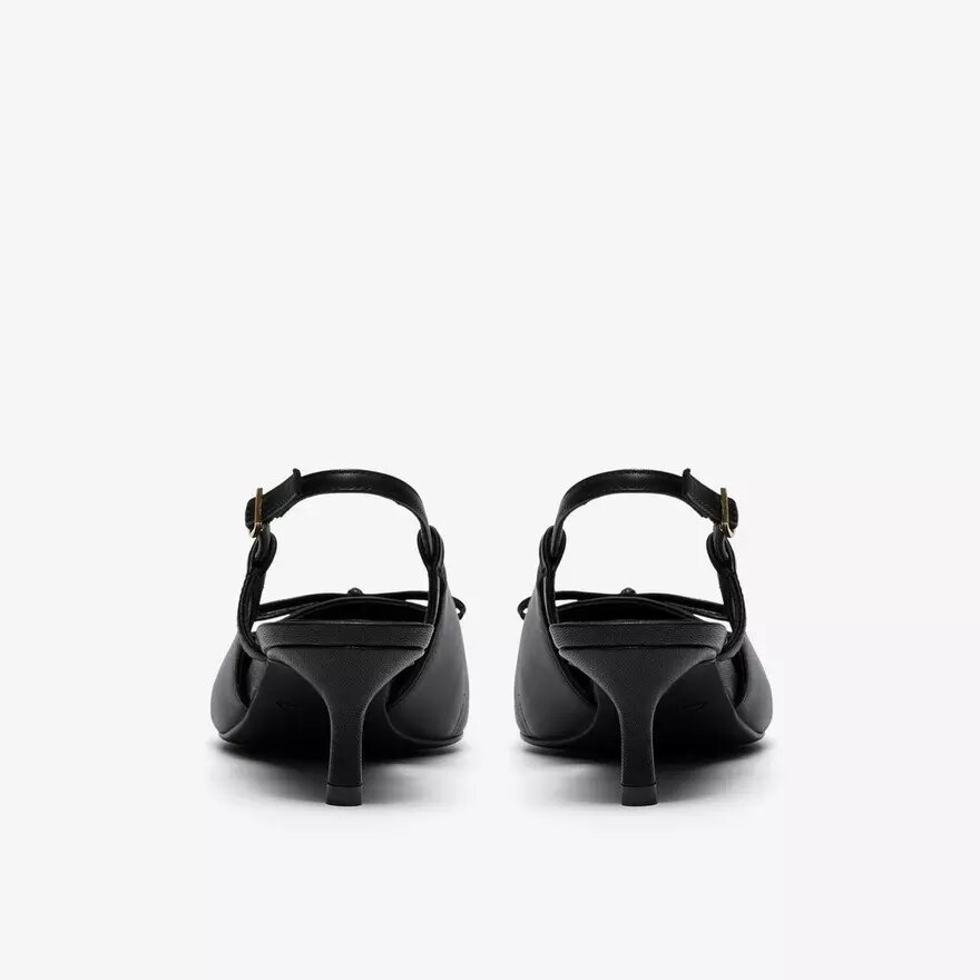 Damen-Pumps „Zarey Bow“ aus schwarzem Leder Damen-Pumps „Zarey Bow“ aus schwarzem Leder