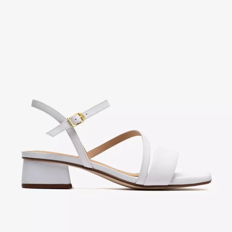 Damen-Riemchensandalen „Serina35 Strap“ aus weißem Leder Damen-Riemchensandalen „Serina35 Strap“ aus weißem Leder