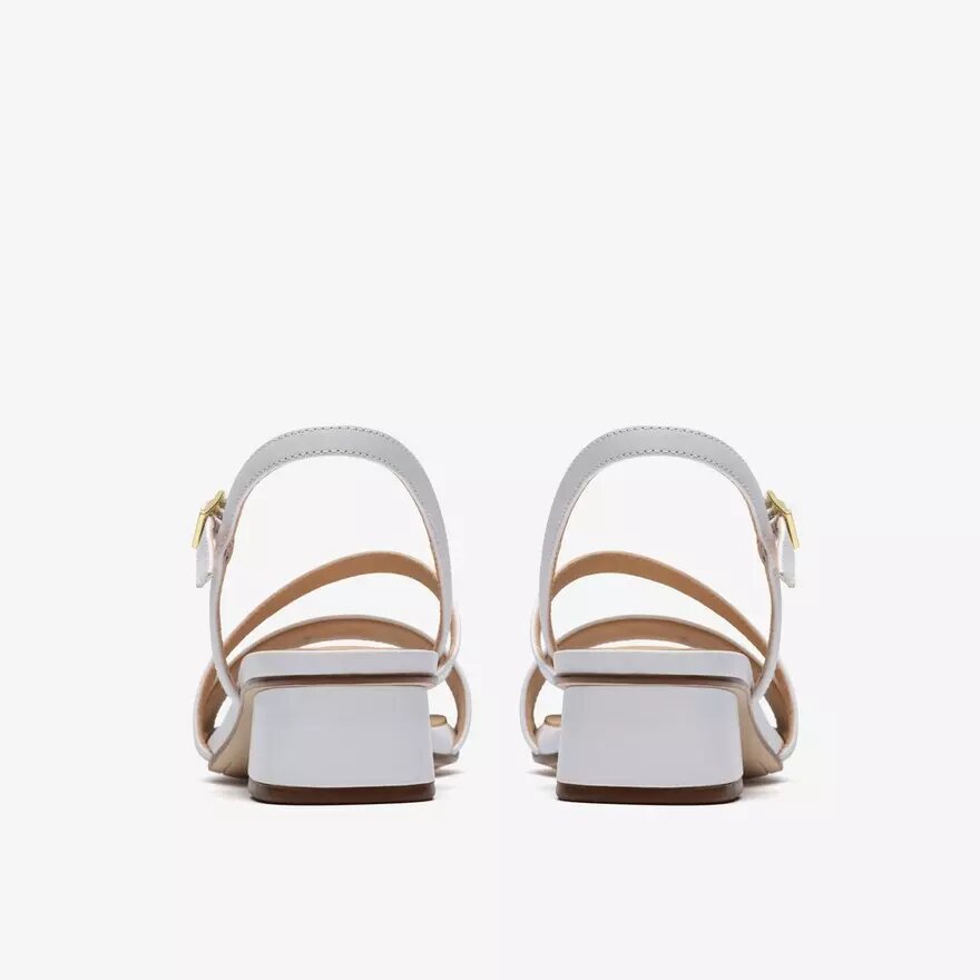 Damen-Riemchensandalen „Serina35 Strap“ aus weißem Leder Damen-Riemchensandalen „Serina35 Strap“ aus weißem Leder