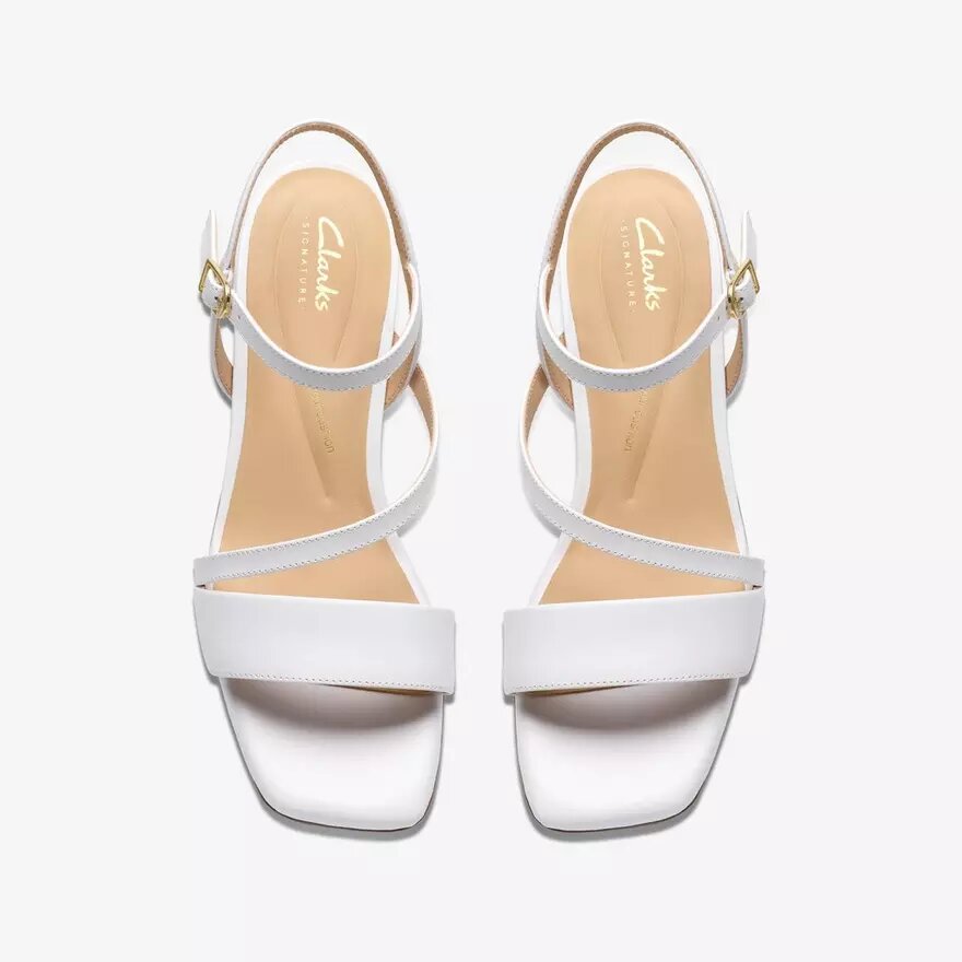 Damen-Riemchensandalen „Serina35 Strap“ aus weißem Leder Damen-Riemchensandalen „Serina35 Strap“ aus weißem Leder