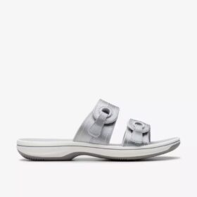 Damen-Sandalen „Breeze Maye Silver Flache Cloudsteppers™“