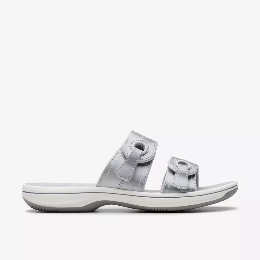 Damen-Sandalen „Breeze Maye Silver Flache Cloudsteppers™“ Damen-Sandalen „Breeze Maye Silver Flache Cloudsteppers™“