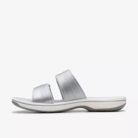 Damen-Sandalen „Breeze Maye Silver Flache Cloudsteppers™“