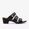 Damen-Sandalen „Emily 2 Adella“ aus schwarzem Leder mit Absatz Damen-Sandalen „Emily 2 Adella“ aus schwarzem Leder mit Absatz
