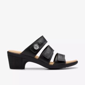 Damen-Sandalen „Emily 2 Adella“ aus schwarzem Leder mit Absatz