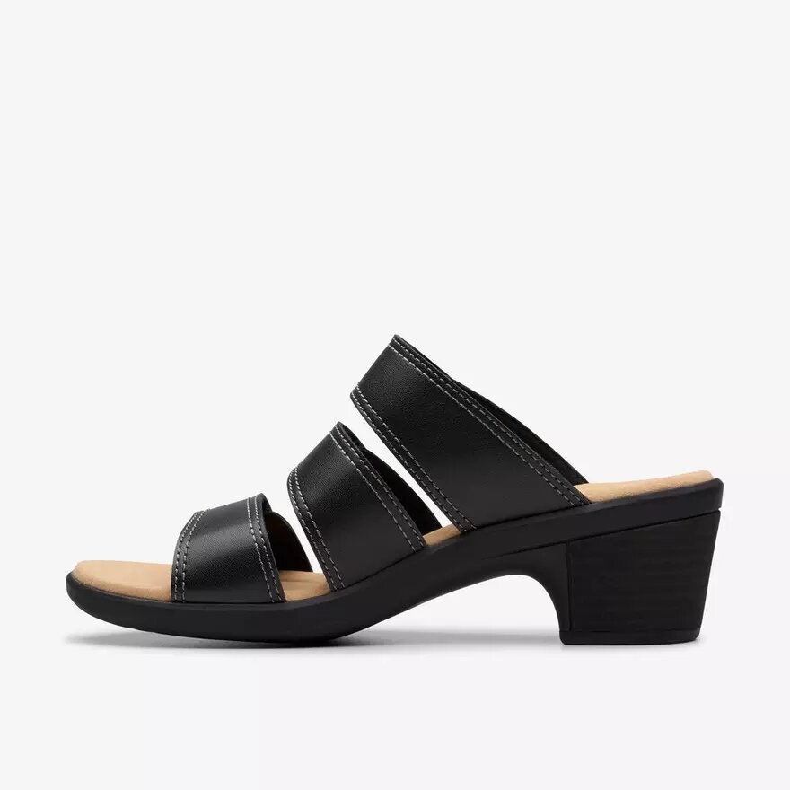 Damen-Sandalen „Emily 2 Adella“ aus schwarzem Leder mit Absatz Damen-Sandalen „Emily 2 Adella“ aus schwarzem Leder mit Absatz