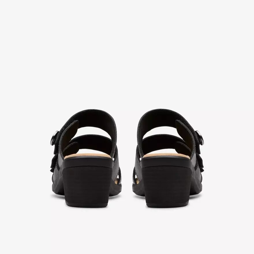 Damen-Sandalen „Emily 2 Adella“ aus schwarzem Leder mit Absatz Damen-Sandalen „Emily 2 Adella“ aus schwarzem Leder mit Absatz