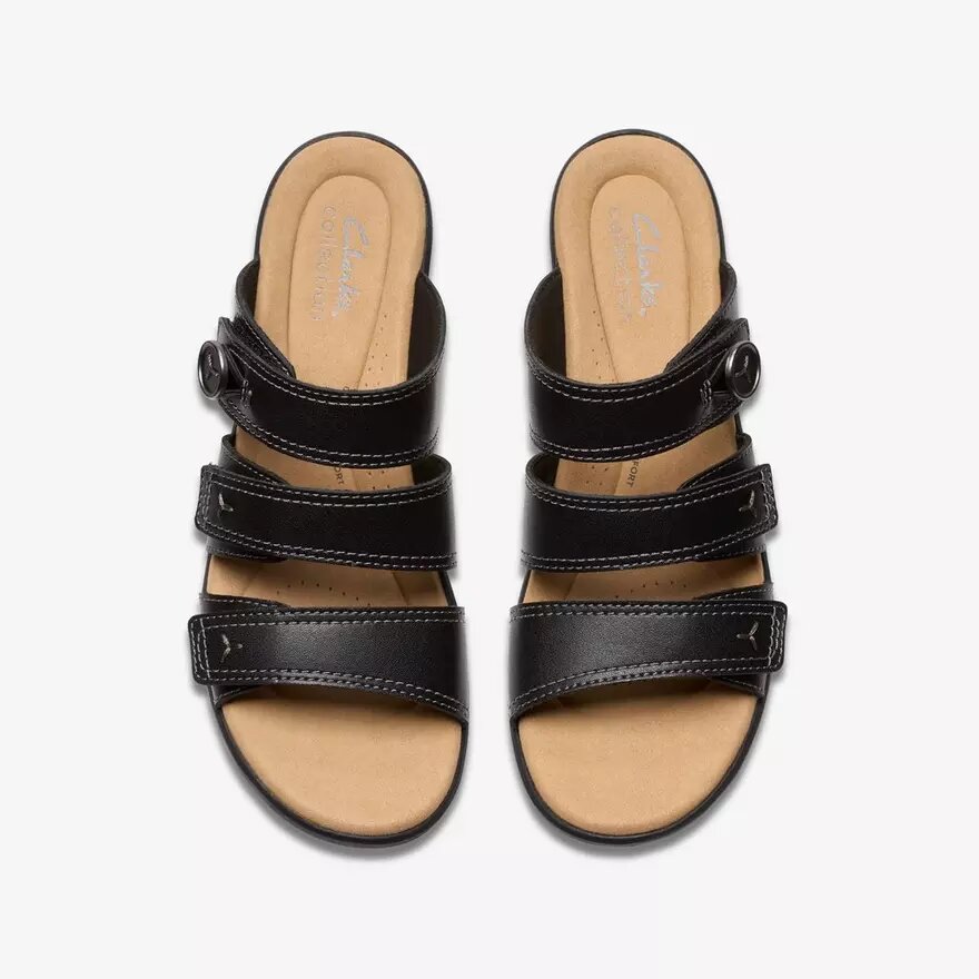 Damen-Sandalen „Emily 2 Adella“ aus schwarzem Leder mit Absatz Damen-Sandalen „Emily 2 Adella“ aus schwarzem Leder mit Absatz