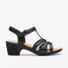 Damen-Sandalen „Emily 2 Rose“ aus schwarzem Leder mit Absatz