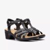 Damen-Sandalen „Emily 2 Rose“ aus schwarzem Leder mit Absatz