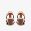 Damen-Sandalen „Kymber Glow“ aus cremefarbenem Leder mit Absatz