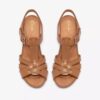 Damen-Sandalen „Kymber Glow“ aus hellbraunem Leder mit Absatz