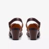 Damen-Sandalen „Kymber Shine“ aus dunkelbraunem Leder mit Absatz Damen-Sandalen „Kymber Shine“ aus dunkelbraunem Leder mit Absatz