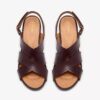 Damen-Sandalen „Kymber Shine“ aus dunkelbraunem Leder mit Absatz Damen-Sandalen „Kymber Shine“ aus dunkelbraunem Leder mit Absatz