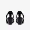 Damen-Sandalen mit Absatz aus schwarzem Leder