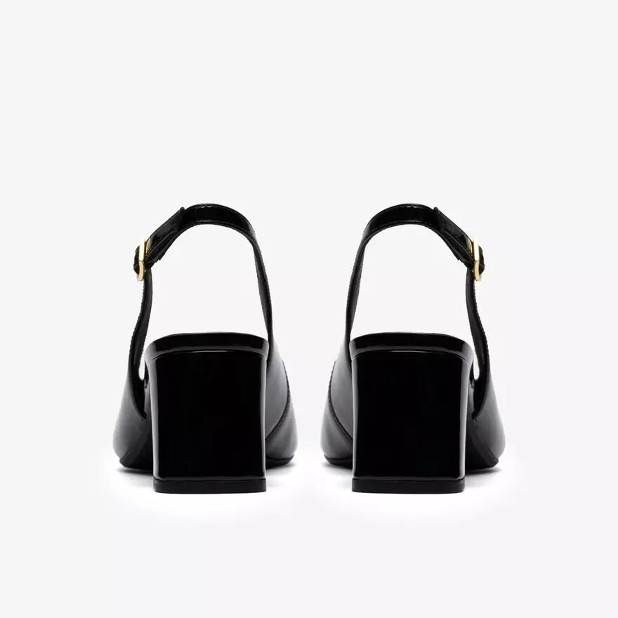 Damen-Schuhe „Fernie Sling“ aus schwarzem Lackleder Damen-Schuhe „Fernie Sling“ aus schwarzem Lackleder