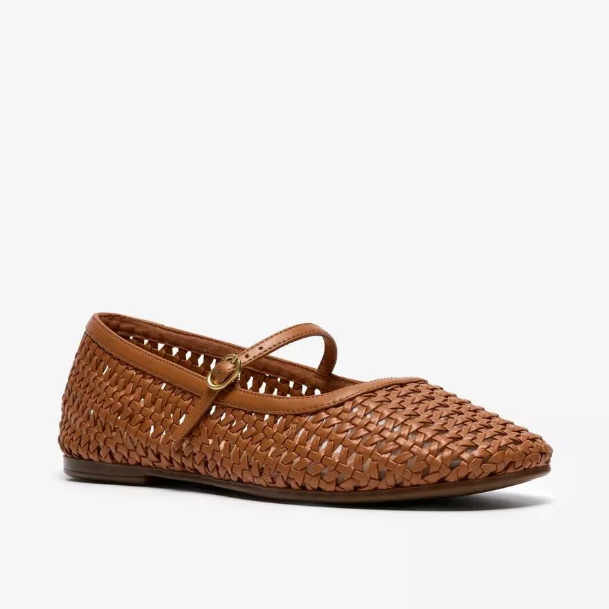 Damen-Schuhe „Livia Sky“ in Beige mit gewebtem Riemen Damen-Schuhe „Livia Sky“ in Beige mit gewebtem Riemen