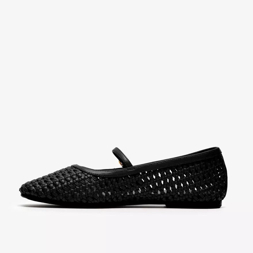 Damen-Schuhe „Livia Sky“ in Schwarz mit gewebtem Riemen Damen-Schuhe „Livia Sky“ in Schwarz mit gewebtem Riemen