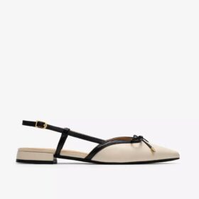 Damen Sensa15 Bow – cremefarbene Leder-Slingpumps Damen Sensa15 Bow – cremefarbene Leder-Slingpumps