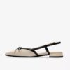 Damen Sensa15 Bow – cremefarbene Leder-Slingpumps Damen Sensa15 Bow – cremefarbene Leder-Slingpumps