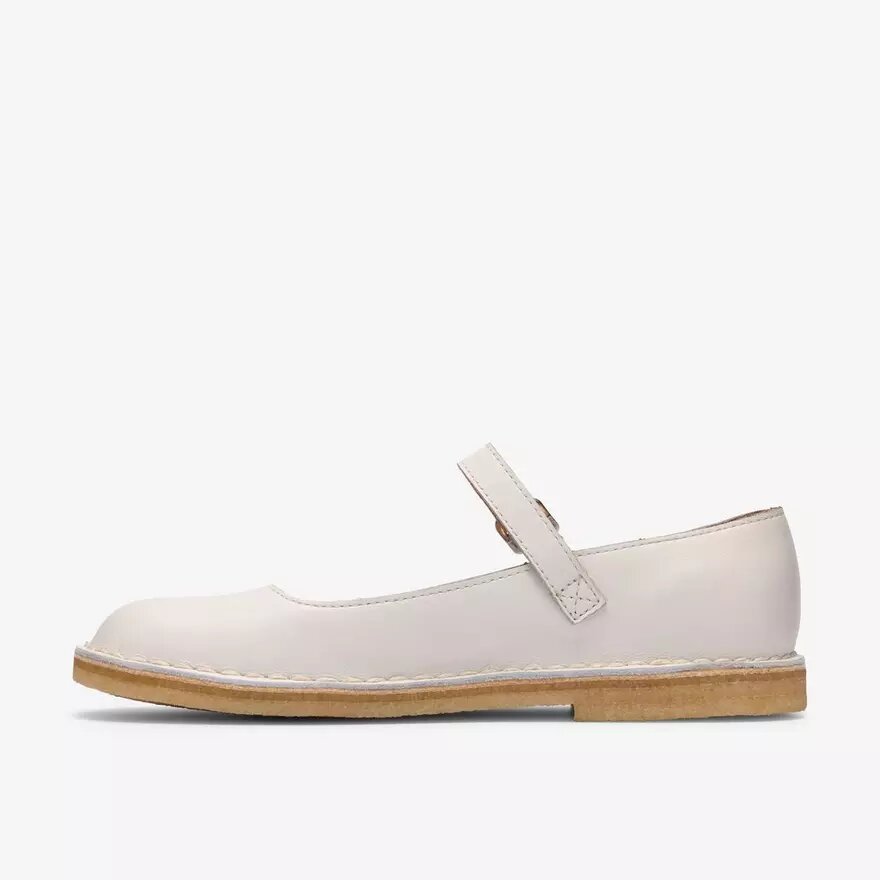Damen-Spangenschuhe „Desert Jane“ aus weißem Leder Damen-Spangenschuhe „Desert Jane“ aus weißem Leder