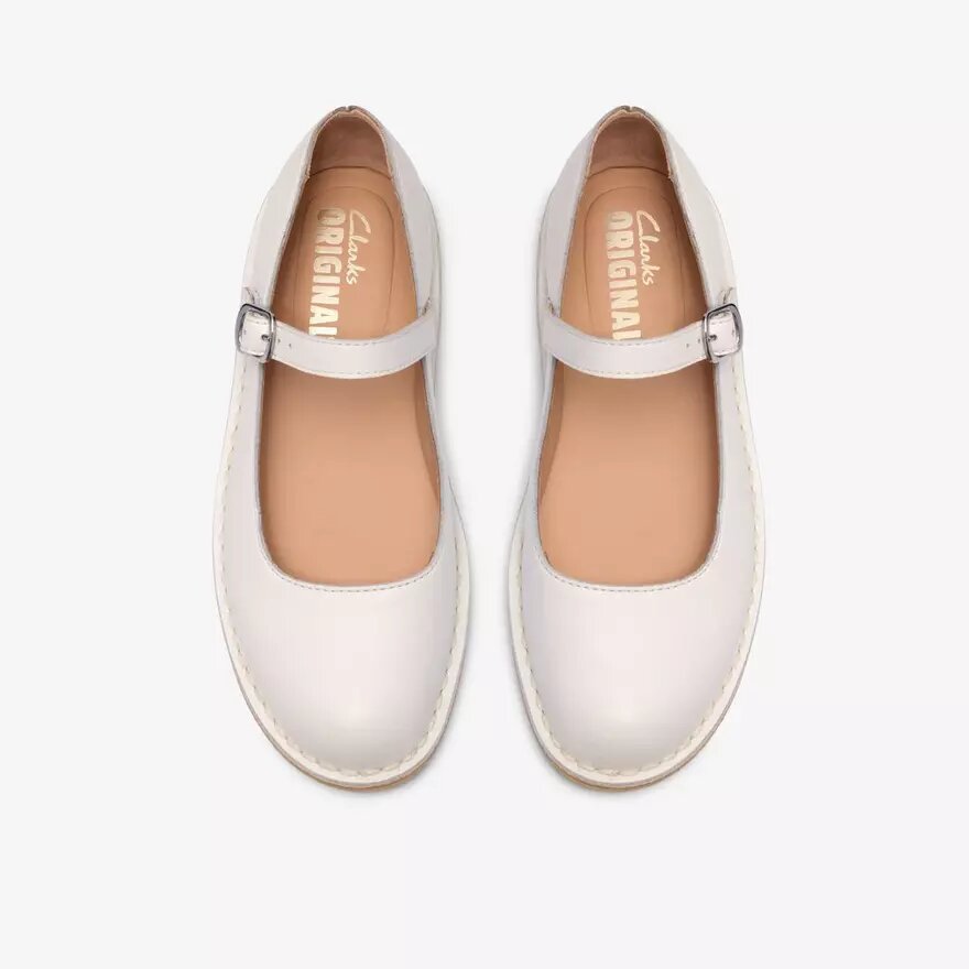 Damen-Spangenschuhe „Desert Jane“ aus weißem Leder Damen-Spangenschuhe „Desert Jane“ aus weißem Leder
