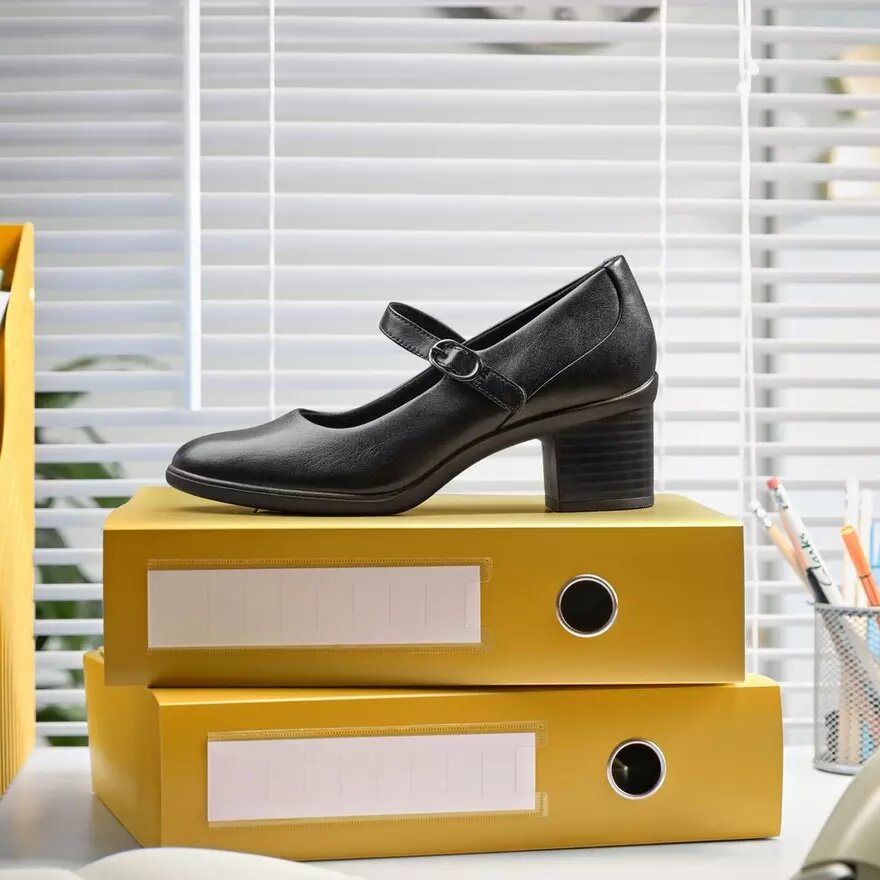 Damen-Spangenschuhe „Shaya Jane“ aus schwarzem Leder Damen-Spangenschuhe „Shaya Jane“ aus schwarzem Leder