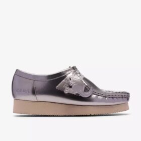 Damen Wallabee 2604 Wallabees aus silbernem Lackleder