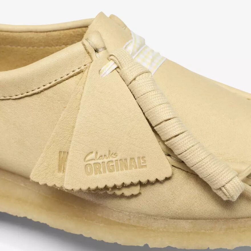 Damen-Wallabee aus hellgelbem Leder Damen-Wallabee aus hellgelbem Leder