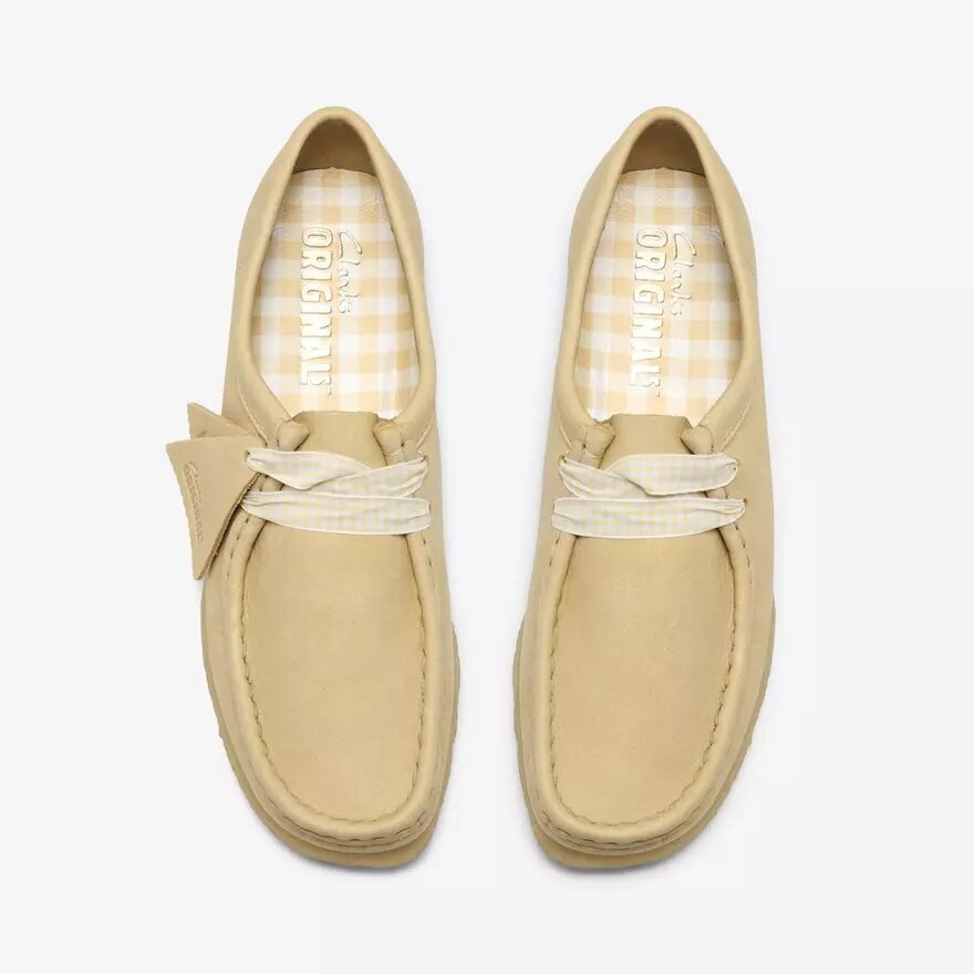 Damen-Wallabee aus hellgelbem Leder Damen-Wallabee aus hellgelbem Leder