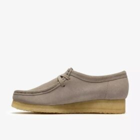 Damen-Wallabee aus hellgrauem Wildleder