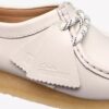 Damen-Wallabee aus weißem genarbtem Leder Damen-Wallabee aus weißem genarbtem Leder