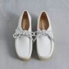 Damen-Wallabee aus weißem genarbtem Leder Damen-Wallabee aus weißem genarbtem Leder