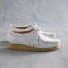 Damen-Wallabee aus weißem genarbtem Leder Damen-Wallabee aus weißem genarbtem Leder