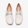 Damen-Wallabee aus weißem genarbtem Leder Damen-Wallabee aus weißem genarbtem Leder