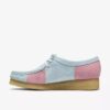 Damen-Wallabee in Hellblau-Rosa-Streifen Damen-Wallabee in Hellblau-Rosa-Streifen