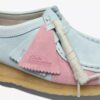 Damen-Wallabee in Hellblau-Rosa-Streifen Damen-Wallabee in Hellblau-Rosa-Streifen