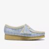 Damen-Wallabee mit blauem Gingham-Karomuster Damen-Wallabee mit blauem Gingham-Karomuster