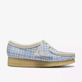 Damen-Wallabee mit blauem Gingham-Karomuster