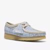 Damen-Wallabee mit blauem Gingham-Karomuster Damen-Wallabee mit blauem Gingham-Karomuster