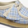 Damen-Wallabee mit blauem Gingham-Karomuster Damen-Wallabee mit blauem Gingham-Karomuster
