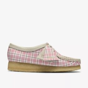 Damen-Wallabee mit rosa Gingham-Karomuster